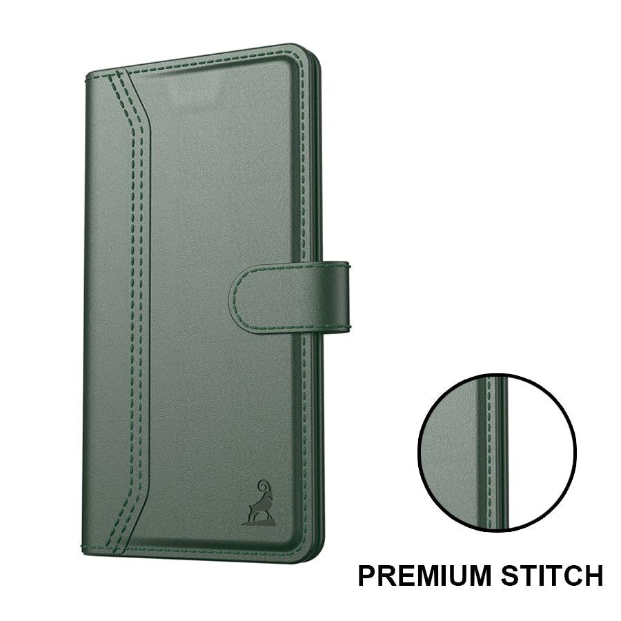 Vivo T3x 5G Aibex PU Leather Flip Cover Foldable Stand & Pocket Magnetic Closure - Aibex